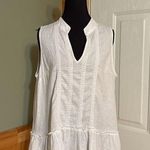 Crown & Ivy White Ruffled Blouse with Mandarin Collar Photo 0