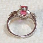 Ruby New Oval CZ SilverTone&GoldFilled Ring S5 3/4 Photo 6
