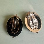 Whiting & Davis Abalone Shell Clip-On Earrings Vintage Silver Tone Photo 5