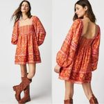 Free People Bohemian Retro 70s Flower Child Endless Afternoon Mini Dress XS Fall Photo 0