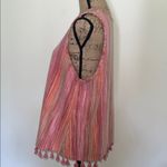 W5 Pink and Orange Striped Sleeveless Top with Tassels Photo 2