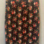 Source Unknown Black straight skirt with floral detail Photo 0