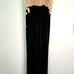Windsor Elegant Black & Gold Lace Formal Gown Photo 8