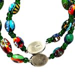 Set of 2 Floral Ceramic Beaded and 925 Silver Bracelets Blue Photo 2