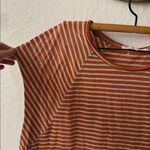 We The Free Free People  Halo Cap Sleeve Orange White Oversized T Shirt Small Photo 2