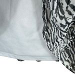 Nine West Black White Zebra Print Square Neck Smoked Lined Long Sleeve Blouse L Photo 4