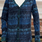 BKE  blue multipatterned button down long sleeve top / L / Excellent condition Photo 0