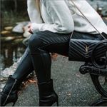 Spanx NEW Faux Leather Moto Leggings Style 20136R Very Black Shapewear Biker Photo 5