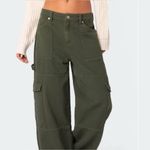 Edikted  Women’s Green Wide Leg Cargo Pants Size L NWT Photo 1