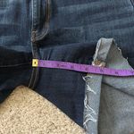 American Eagle Denim Shorts Dark Wash Frayed Hem Cuffed Womens Photo 3