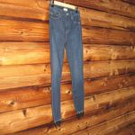 MOTHER High Waisted Looker Dagger Ankle Fray Lace Blue Size 25 Photo 3