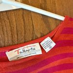 Talbots Vintage  100% silk pink and orange stripe sweater blouse small Photo 5