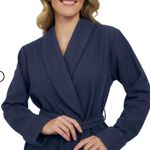 Lands' End NWOT  Women’s Waffle Robe Navy Blue Size S knee length Photo 3