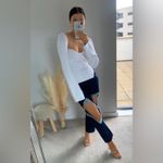 Parisian NWT Jeans Womens 10 Dark Wash Distressed Open Thigh Raw Hem Y2K Baddie Photo 1