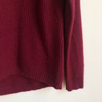 J.Crew Cable Knit Crew Neck Wool Leather Patch Sweater Maroon Red Size Small Photo 4