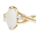 10K 10kt Karat Yellow Gold Beautiful Faux opal/diamond ring Photo 6