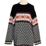 NORTON STUDIO GORGEOUS HOLIDAY SWEATER SNOWFLAKE PATTERN CHRISTMAS‎ SIZE LARGE Black Photo 0