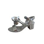 Dune London  Silver Jeweled Heels Sandals Size 38 / US 7 Photo 10