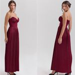House Of CB ‎ XS D-DD  'Marcella' Berry pleated georgette maxi dress NWOT Photo 13