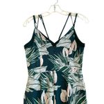 Adelyn Rae ‎ Nissa Floral Jumpsuit Women Size Small Green Tropical Floral Romper Photo 4