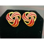 Trifari VTG Enamel Gold Tone Earring Lot of 3 80s 90s Preppy Pretty Woman  Photo 4