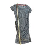 Sundry  Anthropologie Gray Leopard Print Ruched Midi Dress Size 1 (US Small) Photo 7