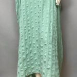 Handmade Kaftan Dress Light Green Kuwait Women Maxi Textured Fabric Pattern Trim Photo 3