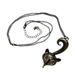 Aeropostale Vintage retro rhinestones eyes Fox head Pendant long Necklace Photo 11