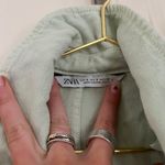 ZARA Light Green Denim Jacket Photo 3