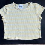 Sadie and Sage  Yellow Striped Knit Crop Top  Size XS Photo 0