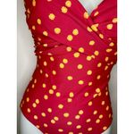 Sundance  Twist Back One Piece Swimsuit Red with Sunburst Pattern Size XS EUC!! Photo 1