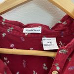Vintage Red Floral Button Up Shirt Large Prairie Boho‎ Cottage Heritage Cozy Photo 1