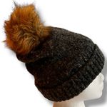 Bula wool blend beanie w faux fur pom pom gray Winter Fall Cute Photo 1