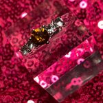 Boutique Topaz Birthstone Womens Ring Size 5 Super Sparkle Orange Bling Rhinestone gift Photo 4