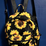 Sunflower Print Backpack Black Photo 0