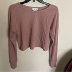 Lovers + Friends Sadie Waffle Knit Top in Rose- Size Small Photo 2