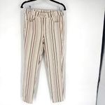 American Eagle ‎ Outfitters Women's Striped Skinny Jeans Off White Red Size 8 Photo 2
