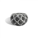 John Hardy Sterling Silver 925 Naga Lava Black Sapphire Dome Ring Cocktail .925 Photo 1