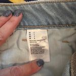 American Eagle AEO 2 Light Wash Raw-Hem Denim Mini Skirt Photo 7