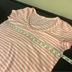 Caslon  Modal/Cotton blend striped Tshirt, long fit, short sleeve, pink &white Photo 4