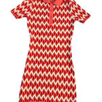 A Peach Sweater Dress Large Polo Shirt Dress Bodycon Chevron Stretch Orange Photo 0