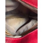 Simona Ferri Red Leather Top Handle Bag Silver Chain Strap Italy Designer Photo 3