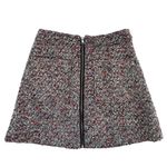 Parker A-Line Multicolor Metallic Tweed Boucle Zip High Waist Mini Skirt Medium Photo 0
