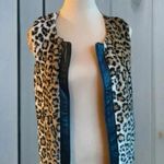 Prómesa PROMESA Women’s Animal Print Vest Sz Small Full Zip Sleeveless Pockets Faux Fur Photo 3