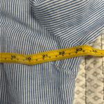 Dalia Collection  Navy Pinstripe Linen Cotton Casual Shirt Size XL EUC Photo 3