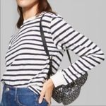 Wild Fable π΅ SALE 3/$25 STRIPE CREW NECK BLUE WHITE LONG SLEEVE NAUTICAL TOP Photo 1