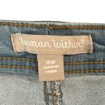 Woman Within Plus 18W Light Wash Bermuda Denim Jean High Rise Shorts Photo 3