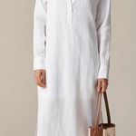 J.Crew NWT  Cabana Dress Maxi Long Sleeve Linen White Photo 0