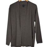 Eileen Fisher 100% Wool Taupe Open Front Cardigan Sweater Sz Small Side Slits Photo 0