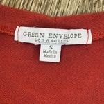 Green Envelope LA Womens Green Envelope Orange Tie Blouse - S Photo 5